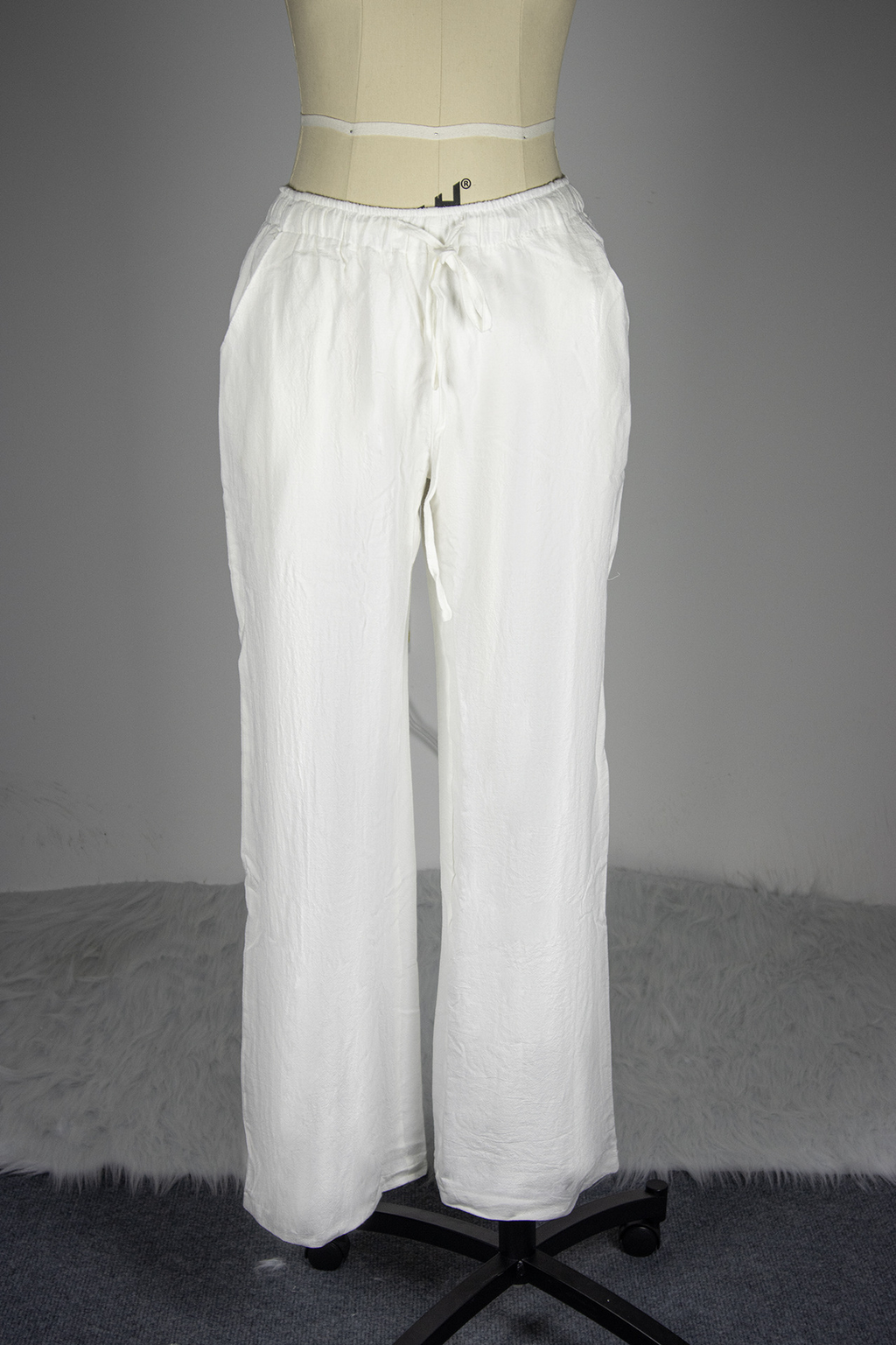 Pantalón Wide Leg de Lino con Cintura Ajustable