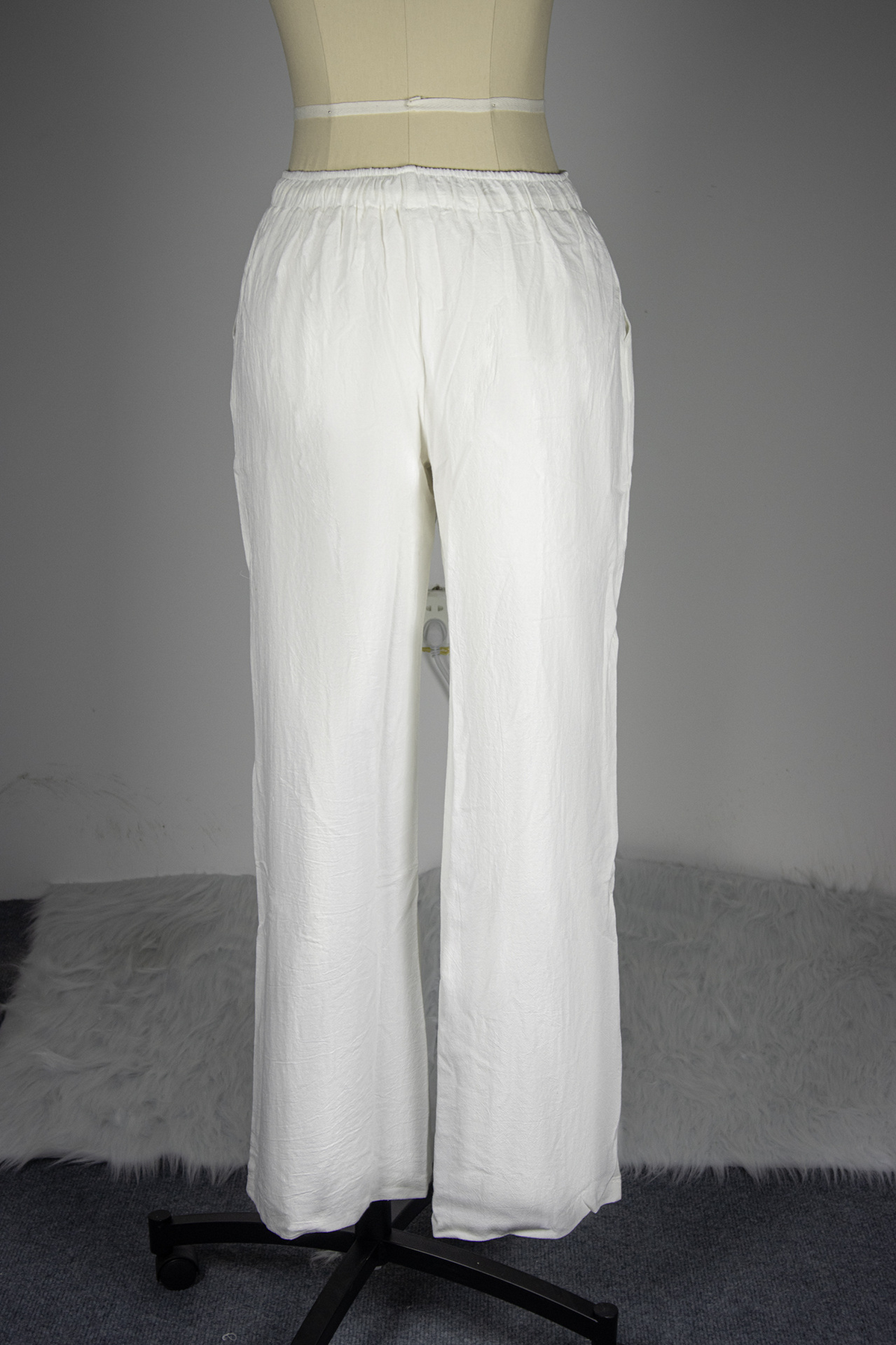 Pantalón Wide Leg de Lino con Cintura Ajustable