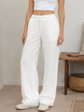 Pantalón Wide Leg de Lino con Cintura Ajustable