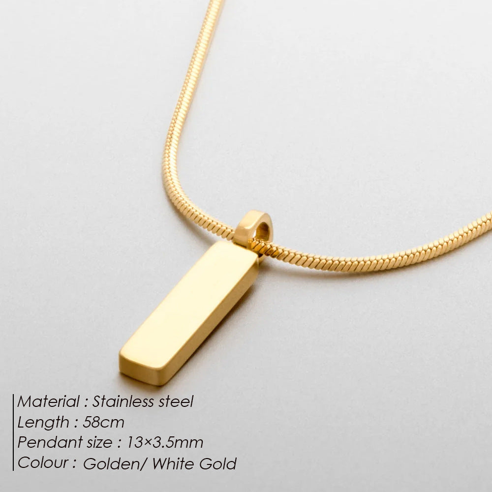 Collar de Acero Inoxidable y Baño de Oro 18K para Hombre | Cadena de Cuadro Lujosa Elegante